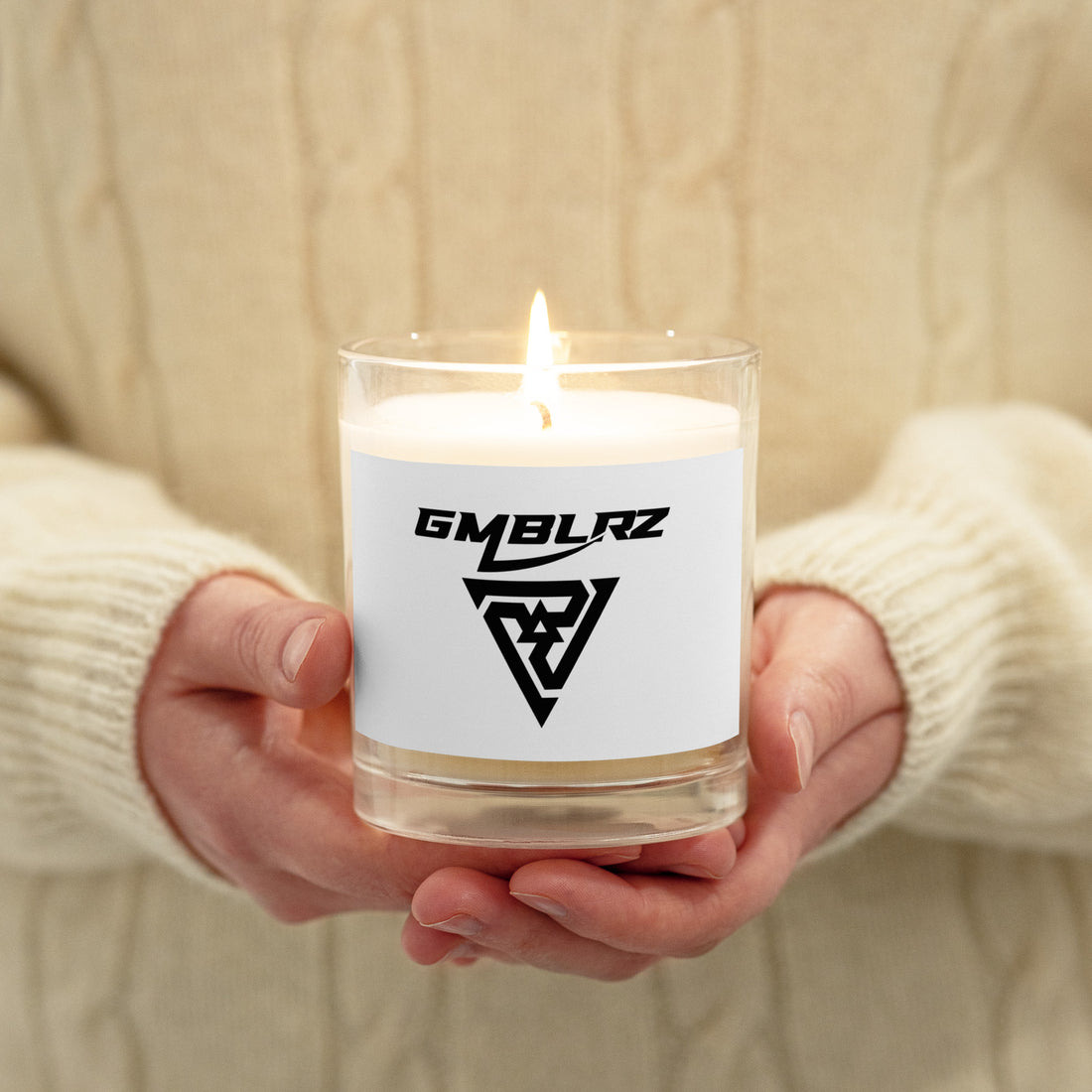 Glass jar soy wax candle